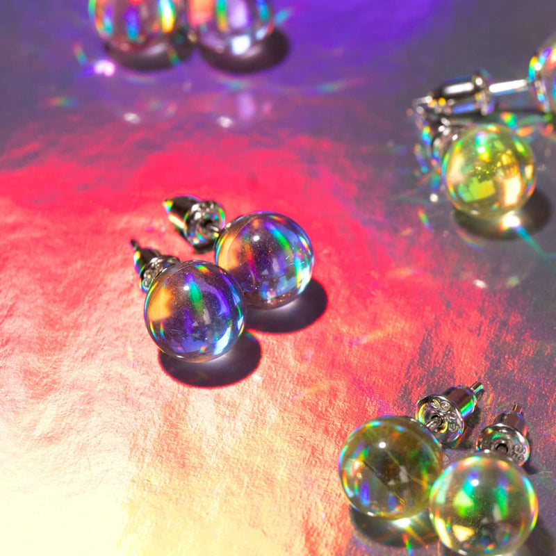 Ultraviolet | Argent sterling .925 | Boucles d'Oreilles Verre Galaxie