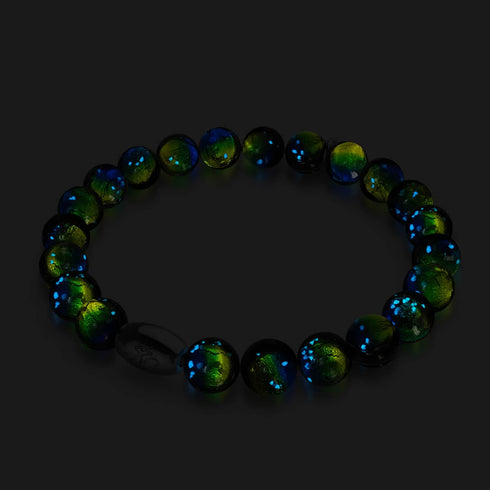 Bracelet en verre lunaire Turquoise Horizon | Argent sterling 925