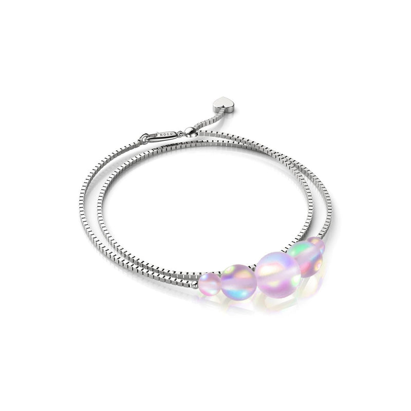lavande | Argent sterling .925 | Bracelet de cheville fermoir infini en verre sirène