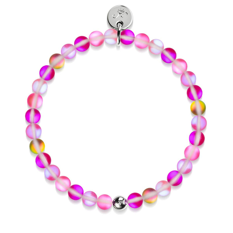 Magenta Magic | Silver | Mermaid Glass Bead Bracelet