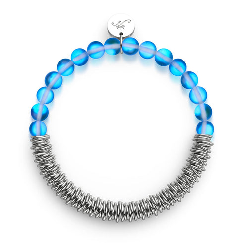 Sapphire | Silver | Mermaid Glass x Links of Love Bracelet